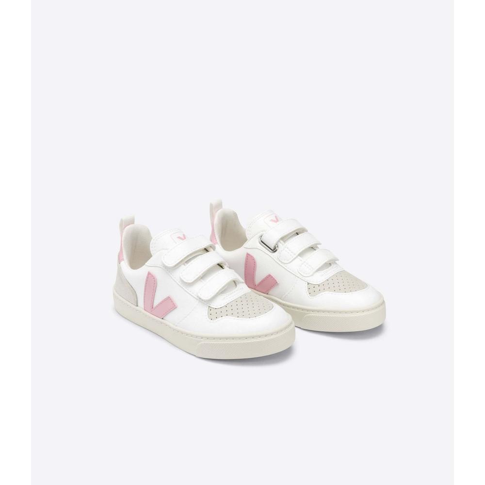 Veja V-10 STRAPS CWL Kids' Shoes White/Pink | NZ 801KOR